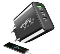 Caricabatterie Rapido USB C Da 40 W | Per Caricabatterie Rapido Da 40 W Con 3 Porte,Adattatore Di Alimentazione Universale PD, Presa USB Ignifuga Tipo C Presa Di Ricarica Per Viaggi Di Lav
