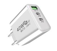 Caricabatterie Rapido USB C Da 40 W | Per Caricabatterie Rapido Da 40 W Con 3 Porte,Adattatore Di Alimentazione Universale PD, Presa USB Ignifuga Tipo C Presa Di Ricarica Per Viaggi Di Lav