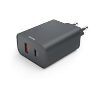 Caricabatterie rapido, USB-C, USB-A, Power Delivery (PD), 45 W, nero