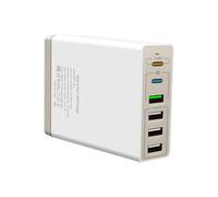 Caricabatterie rapido USB da 65 W, 4, 6 e 10 porte, tipo C, PD, hub ad alta velocità, adattatore multiplo for telefono cellulare 60(U-K-plug,65W 6 Port White)