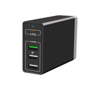 Caricabatterie rapido USB da 65 W, 4, 6 e 10 porte, tipo C, PD, hub ad alta velocità, adattatore multiplo for telefono cellulare 60(U-K-plug,65W 4 Port Black)