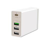 Caricabatterie rapido USB da 65 W, 4, 6 e 10 porte, tipo C, PD, hub ad alta velocità, adattatore multiplo for telefono cellulare 60(U-K-plug,65W 4 Port White)