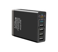 Caricabatterie rapido USB da 65 W, 4, 6 e 10 porte, tipo C, PD, hub ad alta velocità, adattatore multiplo for telefono cellulare 60(U-S-plug,65W 6 Port Black)
