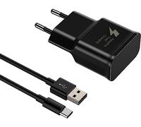 Caricabatterie rapido USB Samsung per Samsung Galaxy S9 S8 S10 S10+ S20 S20 FE A04S A14 A13 A12 A22 A23 A33 A34 A51 A52 A53 A54 5G A05S, caricatore rapido di ricambio originale + 2 Tipo C (Nero)