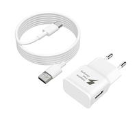 Caricabatterie rapido USB Samsung per Samsung Galaxy S9 S8 S10 S10+ S20 S20 FE A04S A14 A13 A12 A22 A23 A33 A34 A51 A52 A53 A54 5G, caricatore rapido di ricambio originale + cavo di tipo C (bianco c)