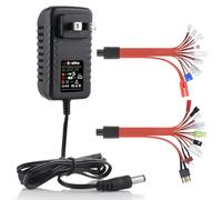 Caricabatterie RC, 2S-10S RC caricabatteria da auto per 4,8 V 7,2 V 8,4 V 9,6 V NiMh/NiCd batteria con 19 spine (non caricare per batterie Lipo/Li-ion/LiFePO4)