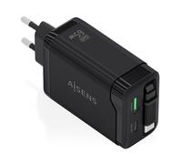 Caricabatterie retrattile Aisens ASCH-65W3P071-BK GaN 65W USB-C nero