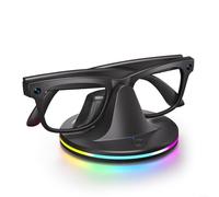 Caricabatterie RGB USB-C Dockstation con indicatore LED per Ray-Ban e per Meta Smart Glasses modelli RW4008/4006/4009/4009F/XY2140/RW4010, ricarica rapida 2 ore (nero)