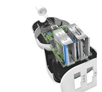 Caricabatterie SBS da auto per iPhone 12/24V fast charger 2 uscite USB white bi