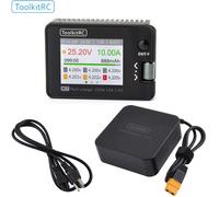 Caricabatterie/Scaricabatterie DC ToolkitRC M7 200W con Adattatore ADP100 100W (EU/US) per Batterie RC Lipo LiHV LiFe Lion 1-6S