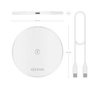 Caricabatterie Senza Fili Aisens ASCH-15W1WC057-W Bianco 15 W