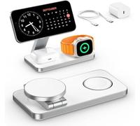 Caricabatterie senza fili con MagSafe, 3 in 1 stazione di ricarica per Apple Pieghevole Inductive Wireless Charger per iPhone Air 17 16 15 14 13 12, Apple Watch 10/9/8/7/6/SE/5/4/3/, per AirPods Pro