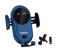 Caricabatterie senza fili e supporto per il telefono, Porta Cellulare Auto, Qi Caricatore Wireless Auto, Auto-Bloccaggio Supporto Telefono Auto, Supporto Universale per Telefono Auto (Blu)