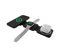Muvit For Change APH-WC101 Caricabatterie wireless compatto 3 in 1 con Magsafe+ per orologio/Airpod Nero
