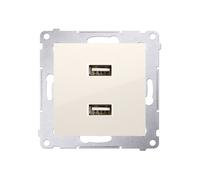 Caricabatterie Simon 54 2xUSB 2.1A 5V/DC crema DC2USB.01/41