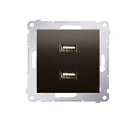 Caricabatterie Simon 54 2xUSB 2.1A 5V/DC marrone DC2USB.01/46