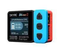 SKYRC B6 Neo2: Balance Lipo Caricabatteria per 1S-6S Lipo/Li-Ion/LiHV, 1-15S NiMH/NiCd - DC 300W, PD 80W, caricabatterie intelligente, scaricatore e stoccaggio (blu-rosso)