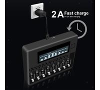 Caricabatterie Smart per uso domestico a 8 slot con Micro USB, Tipo C,