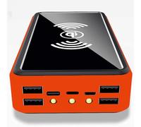 Caricabatterie solare 100000Mah Qi Wireless Solar Power Bank Pacco batteria esterno da campeggio con pannello solare, caricabatterie portatile, ricarica rapida 5 V / 2,1 A ingresso/uscita,