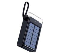 Caricabatterie solare da 20000 mAh, batteria esterna portatile con 4 cavi integrati, doppia torcia a LED, caricabatterie compatto per più dispositivi, emergenza e campeggio