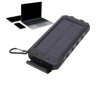 Caricabatterie solare - Dispositivo di ricarica wireless | Caricabatterie solare per cellulare da 20000 mAh | Power bank con due porte USB, torcia integrata, impermeabile, adatto per esterni