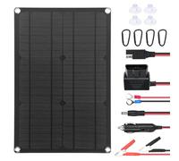 Caricabatterie solare per auto, kit pannello solare 12 V 20 W, pannello di ricarica solare portatile con scatola di controllo e cavi di conversione SAE, per auto, moto, barca