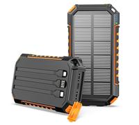 Caricabatterie Solare Riapow Power Bank - 27000mAh USB C Power Bank Solare con 3 Cavi Caricatore Portatile Batteria Esterna con 3 Porte per Smartphones, Tablets