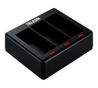 Caricabatterie Telesin per 3 batterie + 2 batterie per GoPro 13