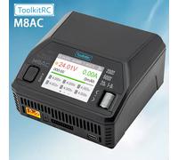 Caricabatterie ToolkitRC M8AC AC200W DC600W 1-8S, Caricatore Intelligente a Tensione Bilanciata per Modelli di Auto Giocattolo, Accessori per la Ricarica di Batterie al Litio