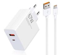 Caricabatterie Turbocharge da 67 W con cavo di ricarica USB C per Xiaomi, 1,5 m USB C di ricarica alimentatori caricabatterie rapido per Xiaomi 14 Xiaomi 13T Pro Pad 6 Redmi Note 13 Pro 12 11 Pro 11s