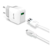 Caricabatterie ultra veloce Celly da 2,4 Ah con cavo micro USB bianco