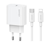CARICABATTERIE USAMS US-CC226 PD20W con cavo USB-C/Lightning da 20 W, Bianco