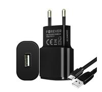 Caricabatterie USB 1A Carica sicura Cavo USB tipo C 1.2m Forever Nero