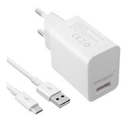 Caricabatterie USB 3A Qualcomm Rapido Carica 3.0 Cavo USB Tipo C 1m Bianco