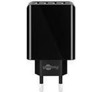 Caricabatterie USB Alimentatore USB a 4 prese nero, 3A, 30W