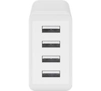 Caricabatterie USB Alimentatore USB bianco a 4 prese, 3A, 30W