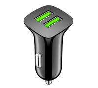Caricabatterie USB Auto - Adattatore Ricarica Rapida | 5V 3.1A Doppia Porta, Design Quadrato Compatto, Tecnologia Chip Intelligente, Ingresso 12V-24V, ABS+PC, Peso 15g, Per Cellulari, Tablet, GPS E Tu