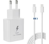 Caricabatterie USB C 25W per Samsung A14/A13/A33/A34/A23/A53/A52/A54/A54/S23/S23+/S23 Ultra/ S22/ S21/M33/xiaomi/huawei Caricabatterie rapido 25W con cavo 2M (bianco)