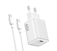 Caricabatterie USB C 65W, ricarica rapida PD3.0 PPS adattatore portatile GAN II con cavo USB C intrecciato 2M, compatibile per iPhone 17/16/15,per Samsang Galaxy S25/S24/S23 Ultra,MaxB00k Pro/Air