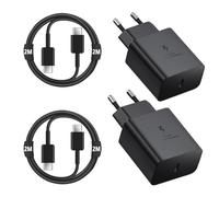 Caricabatterie USB C da 25 W per Samsung Galaxy S25 S24 S23 S22 S21 Ultra S20fe A56 A55 A54 A53 A52 A51 A50 A33 A22 A16 A13/tablet, 2 cavi di ricarica rapida da 2 m con caricatore rapido