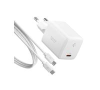 Spigen ArcStation Essential GaN 45W Caricatore USB-C a 1 Porta [Cavo 100W E-Marker Incl.] PD 3.0 PPS per iPhone 17 16 15 14 13 Pro Max 17e, Samsung Galaxy S26 S25 Ultra Plus, Pixel 10 Pro 10a - Bianco