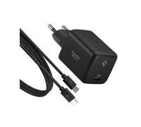 Spigen ArcStation Essential GaN 45W Caricatore USB-C a 1 Porta [Cavo 100W E-Marker Incl.] PD 3.0 PPS per iPhone 17 16 15 14 13 Pro Max 17e, Samsung Galaxy S26 S25 Ultra Plus, Pixel 10 Pro 10a - Nero