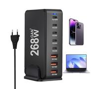 Caricabatterie USB C | Hub di Ricarica a 8 Porte,Caricatore Rapido USB C PD Da 268W | per Telefono Tablet Laptop Elettronica Ufficio e Viaggio