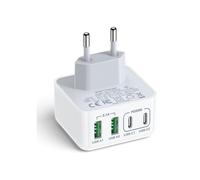 Caricabatterie USB-C, multipresa USB da 40 W con 4 porte (due porte USB-C + due porte USB-A) - Caricabatterie rapido per telefoni, iPad