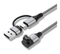 Caricabatterie USB C per orologio Garmin, caricatore cavo per Garmin Fenix 8 E 7 7X 7S Sapphire Solar, Forerunner 970 965 955 570 265 255 165 55 45, Vivoactive 6 5 4 (nero/bianco)