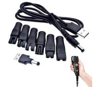 Caricabatterie USB Cavo universale,6 adattatori spina universali,Cavo Di Alimentazione Usb Per Rasoio,Kit caricatore per rasoio