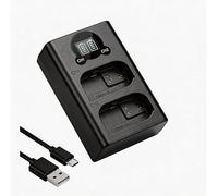 Caricabatterie USB Doppio con LCD compatibile con Panasonic Lumix S9 S5 S5II S5II-X S5K G9 G9II GH5 GH5II GH5S GH6 GH7 | 5V 2.1A | Per Batteria DMW-BLK22 BLK22E