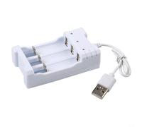 Caricabatterie USB intelligente compatibile con AA per batterie AAA ricaricabili, carica efficiente NiMH e NiCd con display a LED (tre)