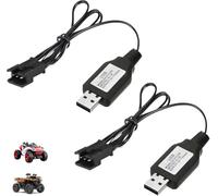 Caricabatterie USB LiPo RC 7,4V, 2 pezzi con cavo SM-3 e uscita 1A | Protezione sicura, indicatore LED, ricarica stabile, design compatto e facile utilizzo per modelli radiocomandati