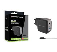 Conceptronic Caricatore ALTHEA17B 3 porte 67W GaN USB-C PD QC3.0 Nero